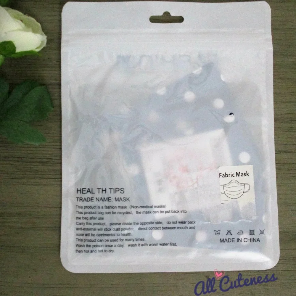 🎀 Navy Polkadot Fabric Face Mask